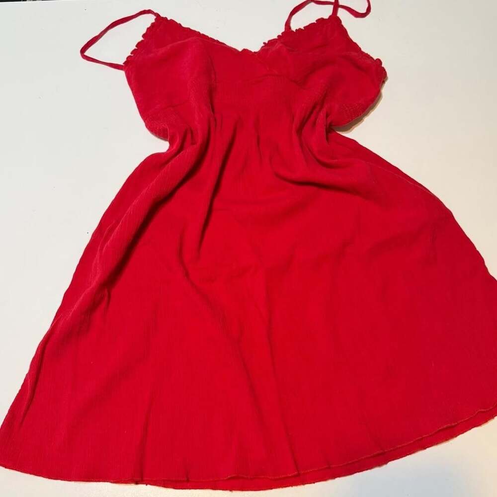 No Boundaries Y2K Red Smocked Camisole Dress